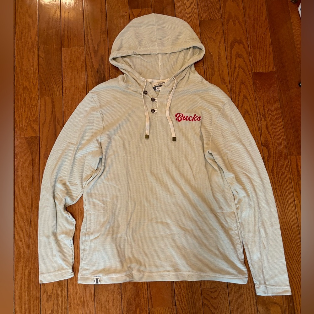 Waffle Knits Cream Lightweight Hooded Dunmore Bucks Pullover